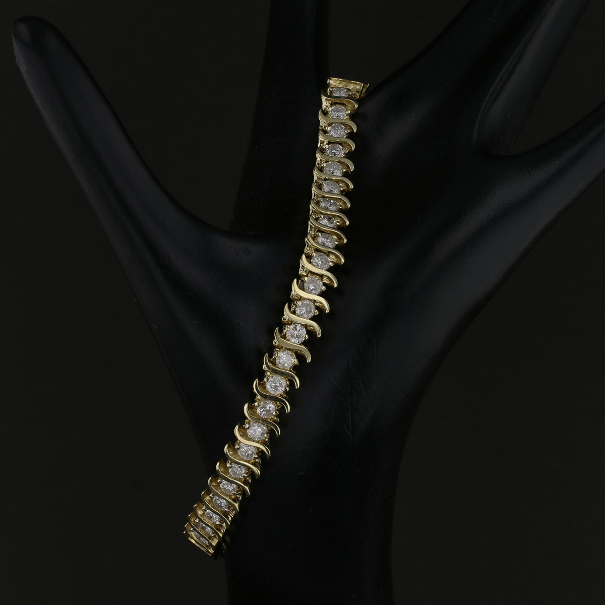 14K Yellow Gold Vintage Diamond Tennis Bracelet