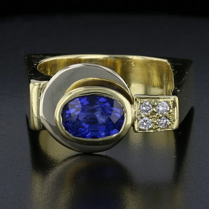 Sapphire Diamond Unique Ring 893510