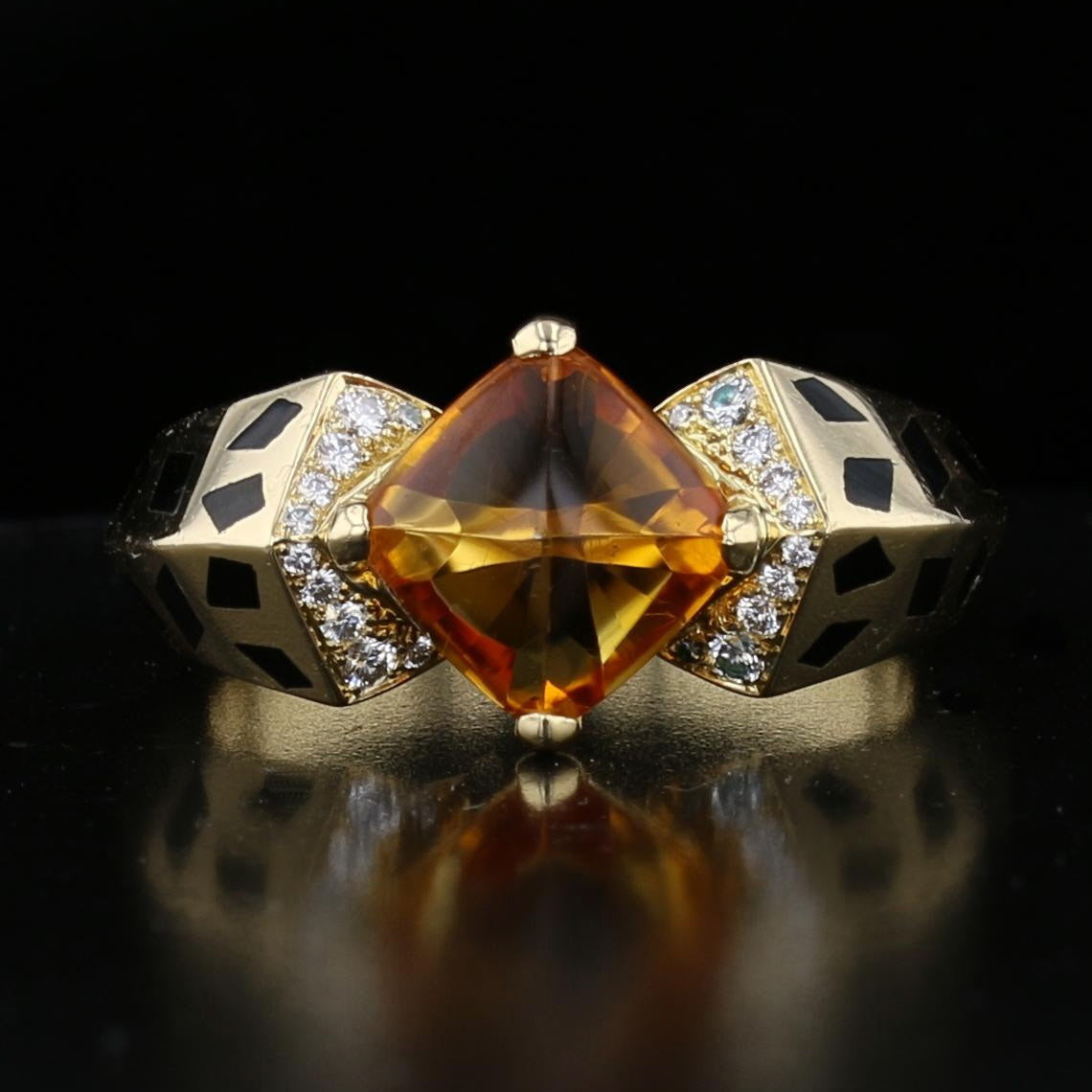 Vintage Cartier Citrine and Diamond Ring