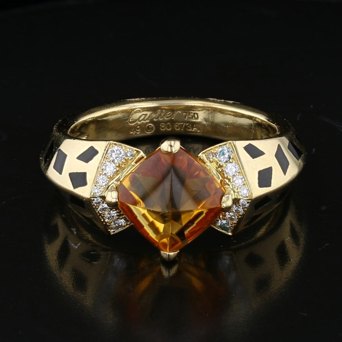 Vintage Cartier Citrine and Diamond Ring