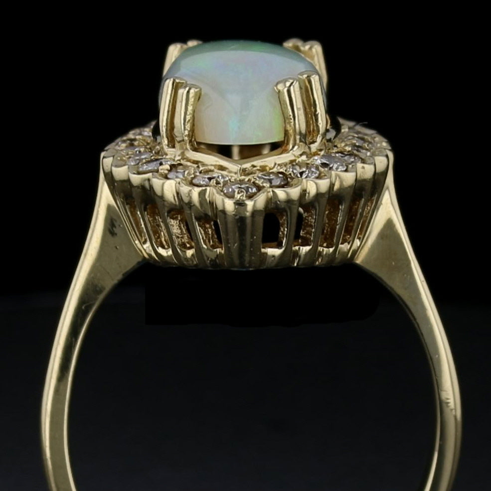 Vintage Opal & Diamond Ring