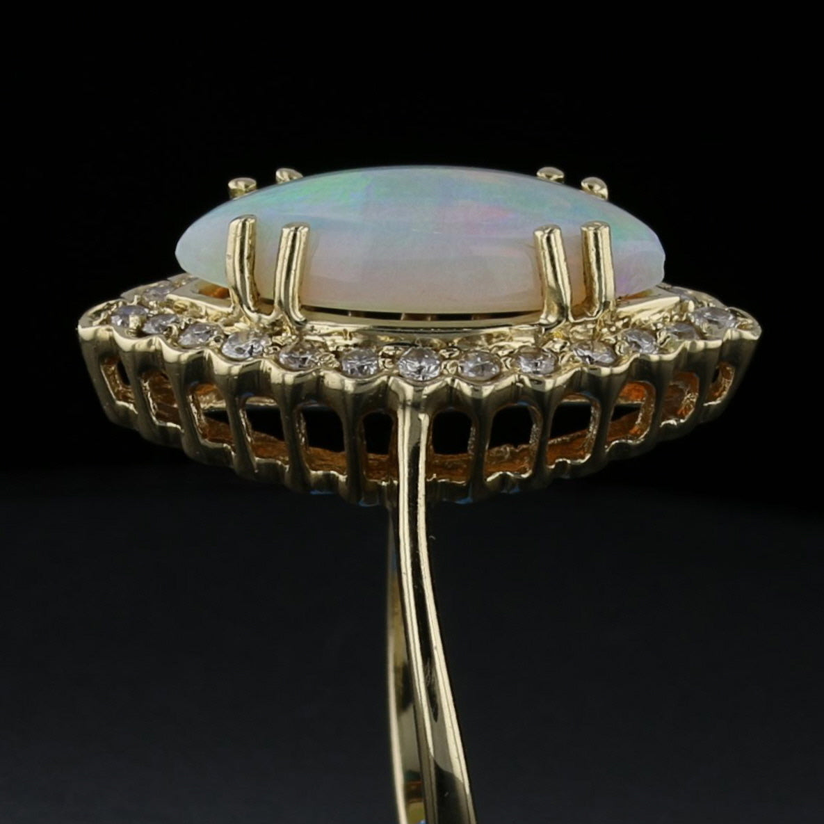 Vintage Opal & Diamond Ring