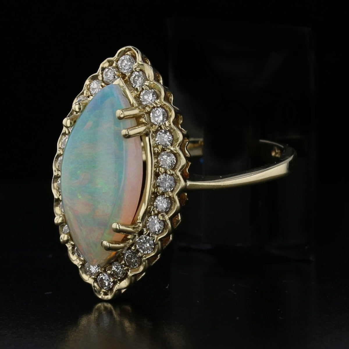 Vintage Opal & Diamond Ring