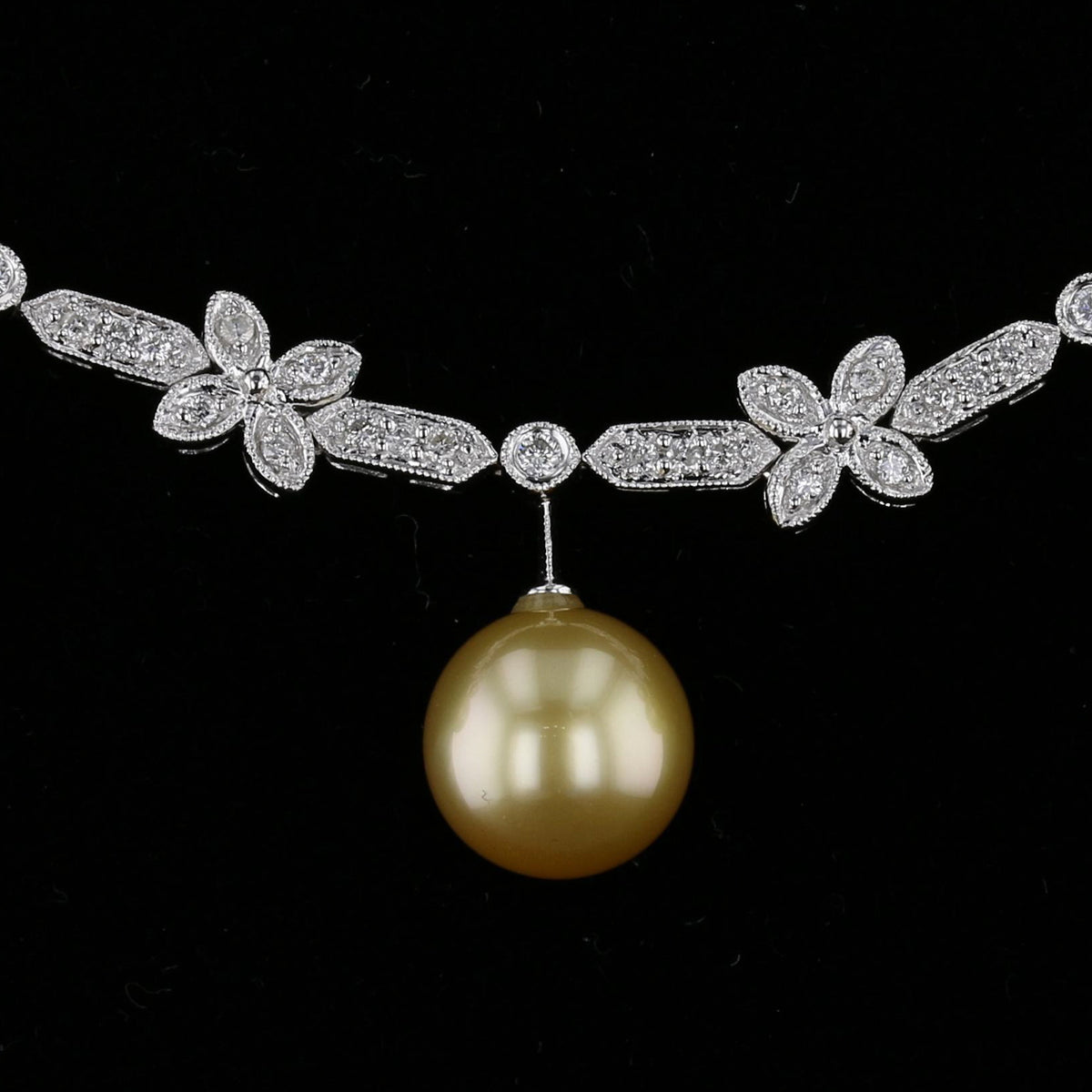 Vintage South Sea Golden Pearl & Diamond