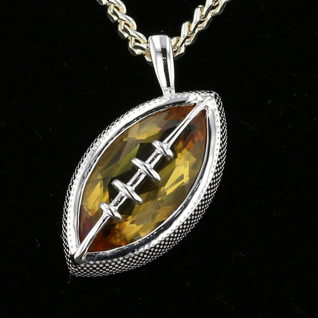 VooDooStone Football Pendant in Sterling Silver
