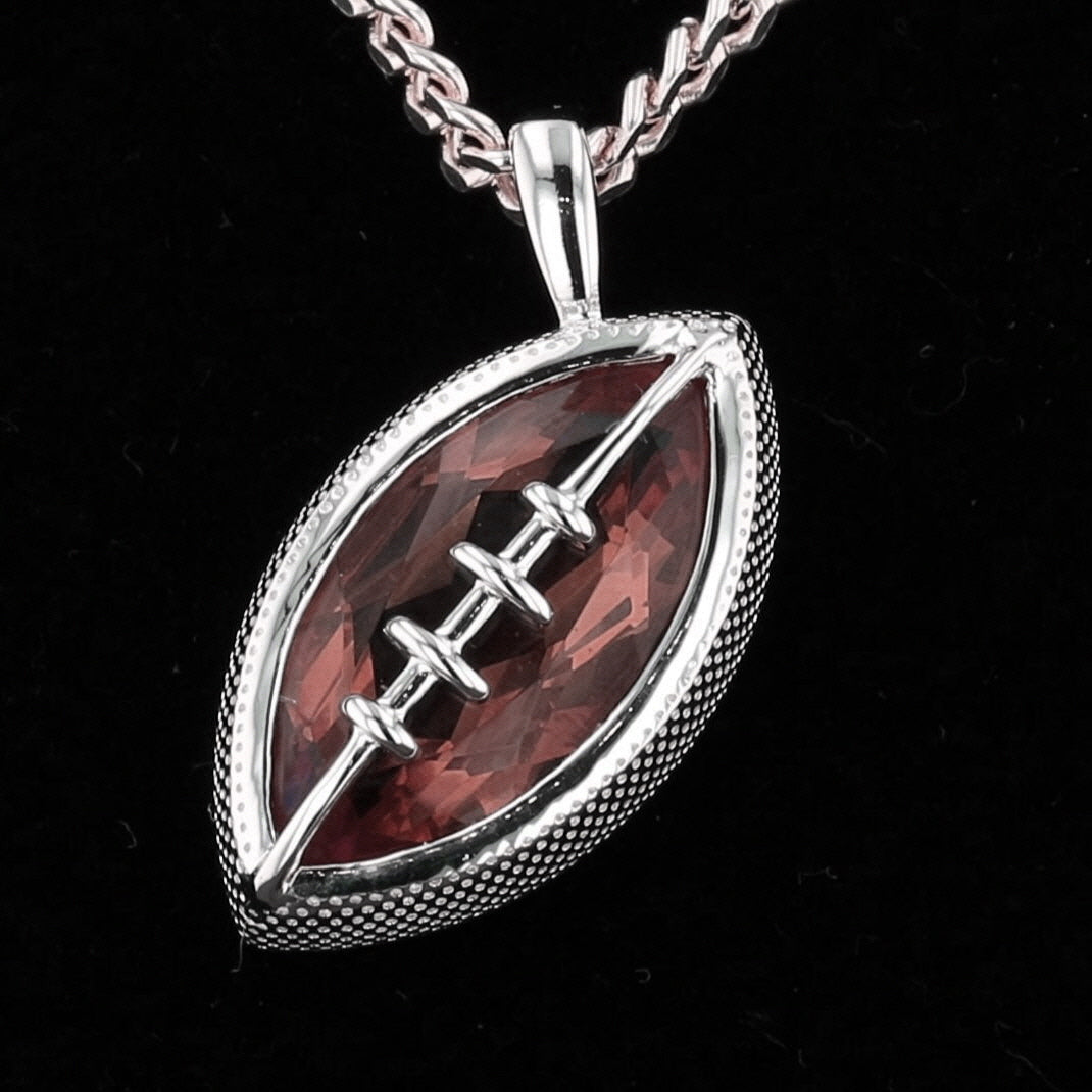 VooDooStone Football Pendant in Sterling Silver