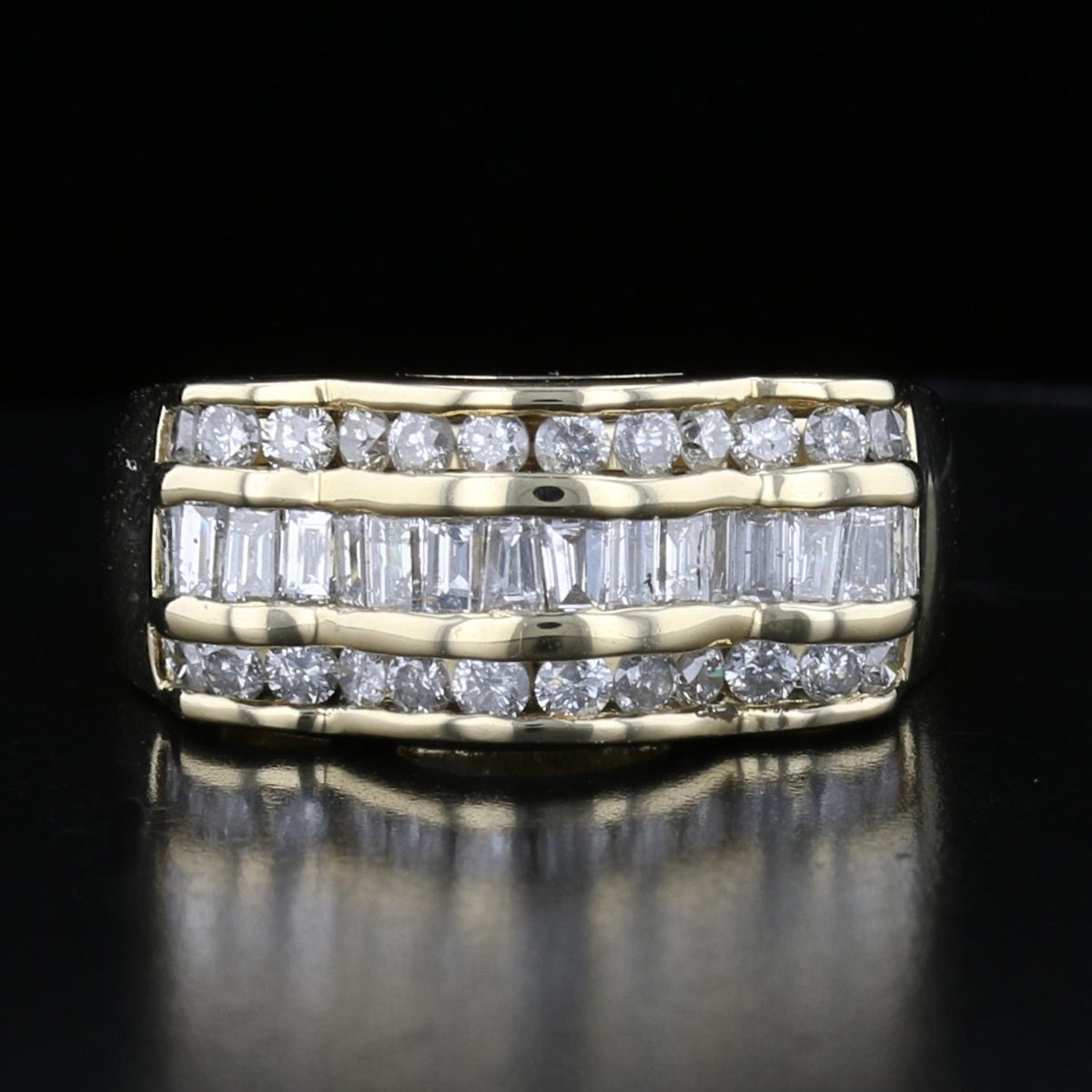 Vintage Diamond Baguette & Round Cut Band