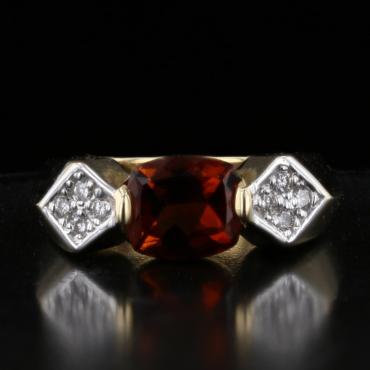 Golden Citrine & Diamond Ring