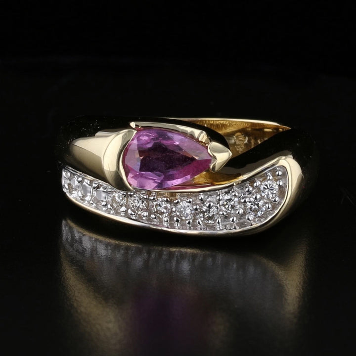 Pink Sapphire Diamond Ring