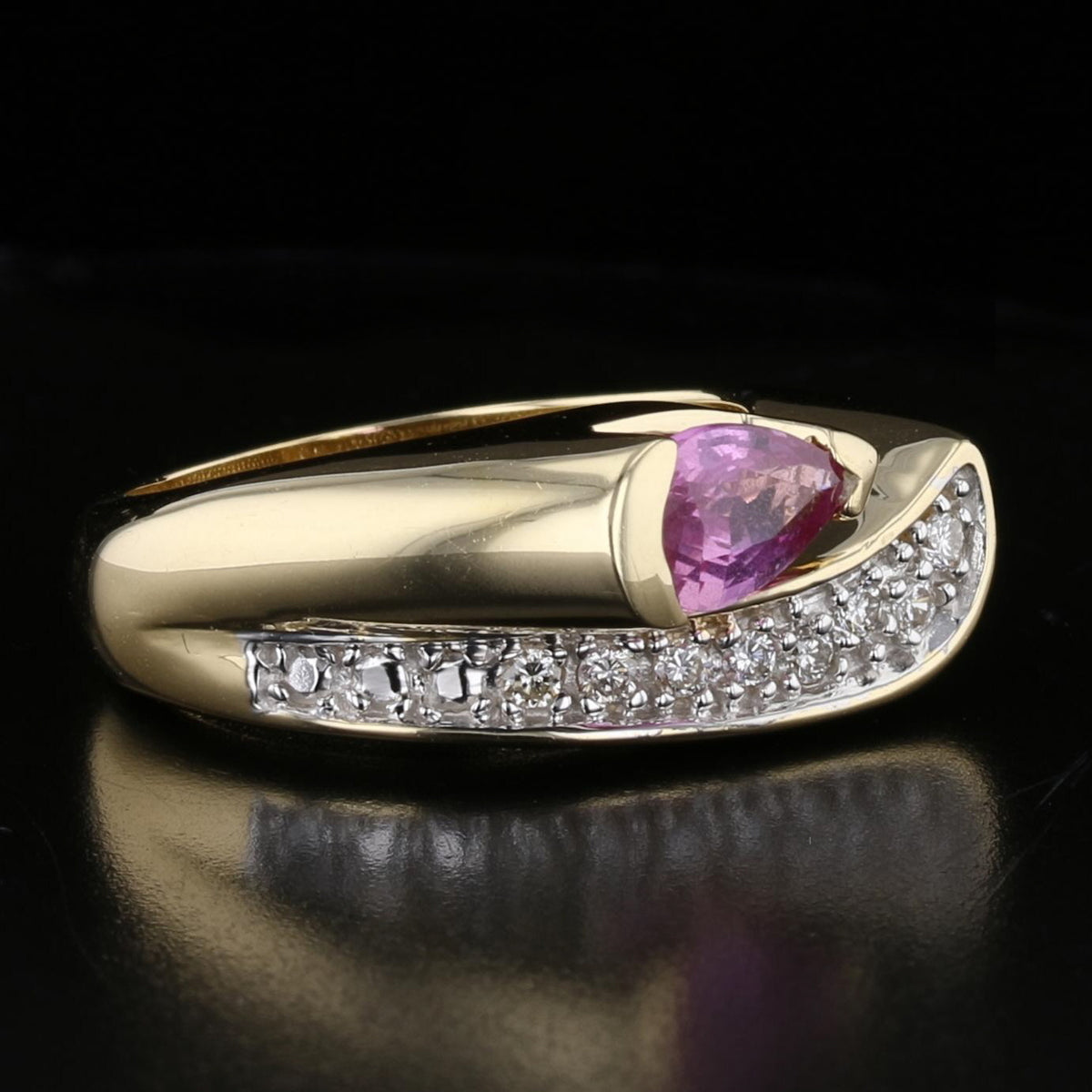 Pink Sapphire Diamond Ring
