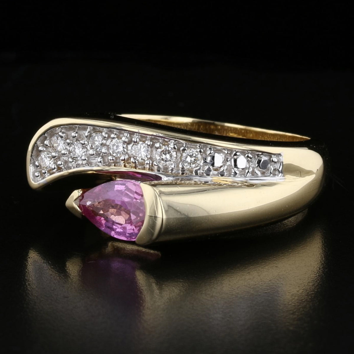 Pink Sapphire Diamond Ring