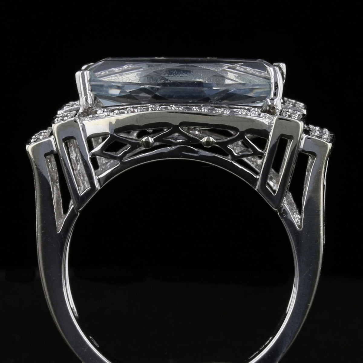 Vintage Green Topaz & Diamond Ring