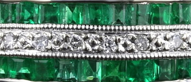 Vintage Emerald and Diamond Band
