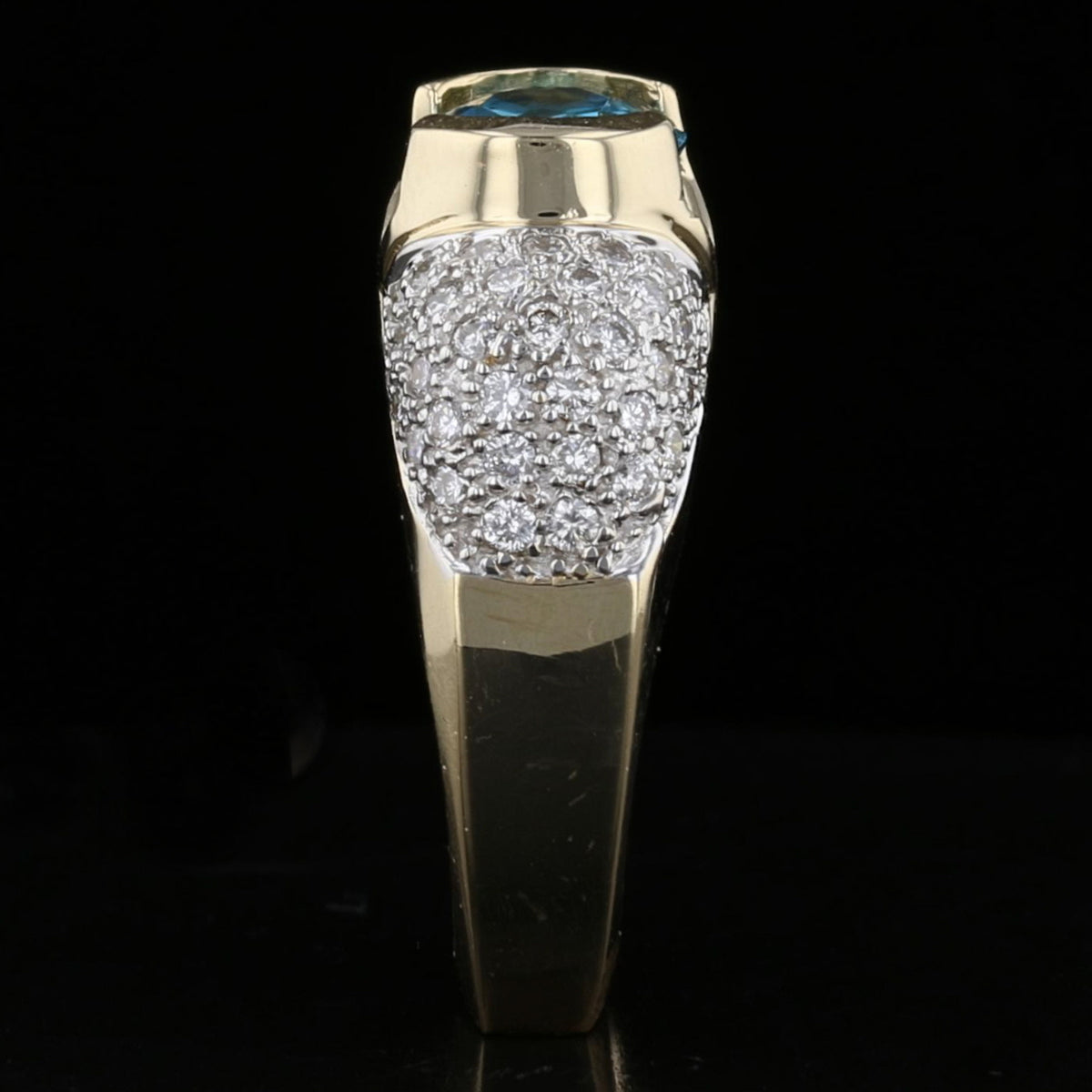Blue Topaz Diamond Ring