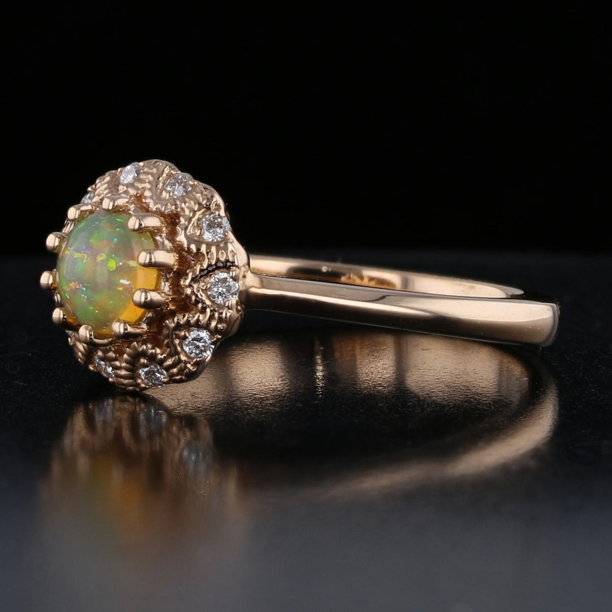 Opal Diamond Ring