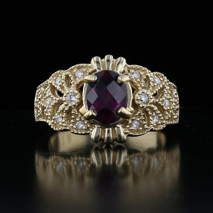 Garnet Diamond Ring