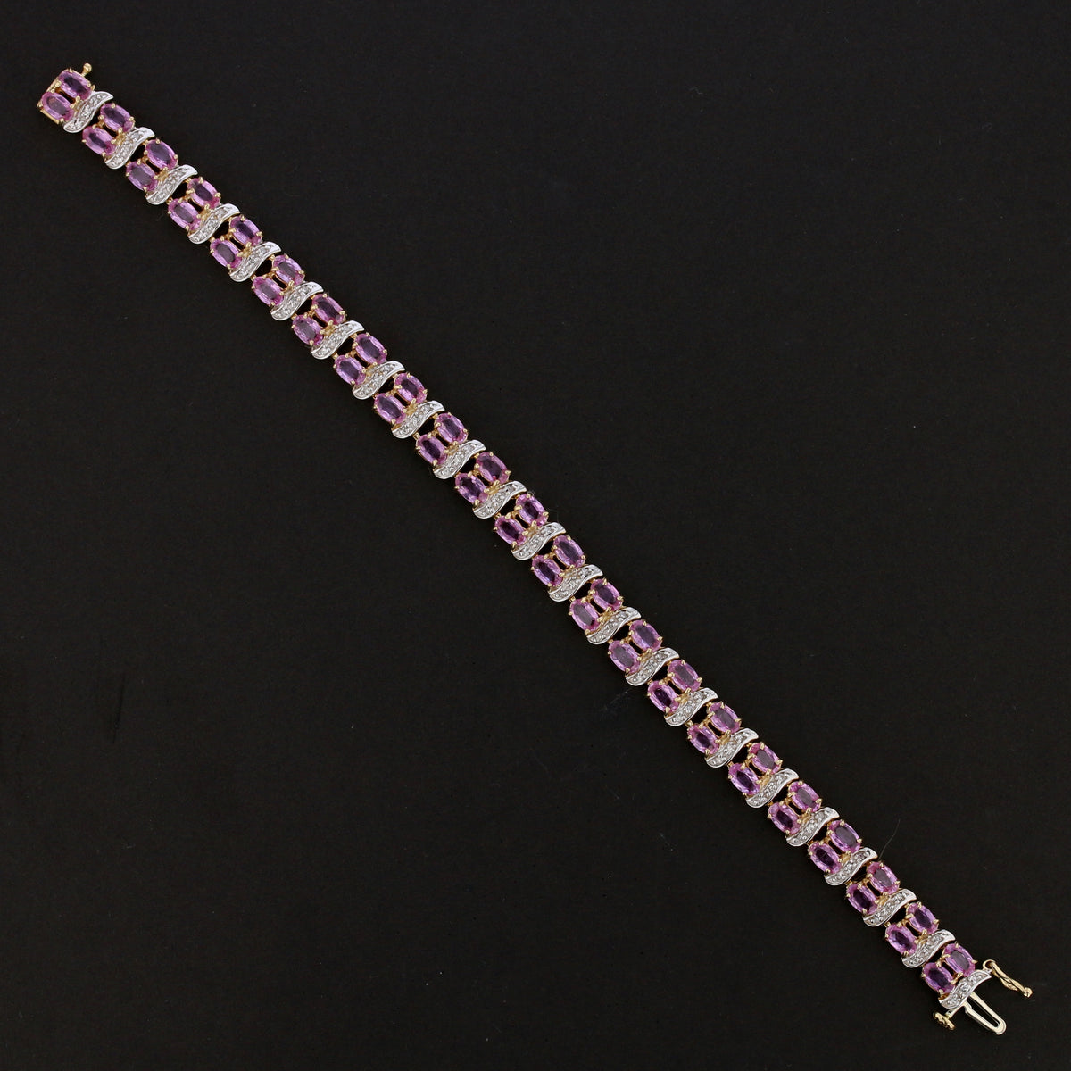 Pink Sapphire Diamond Bracelet 7"