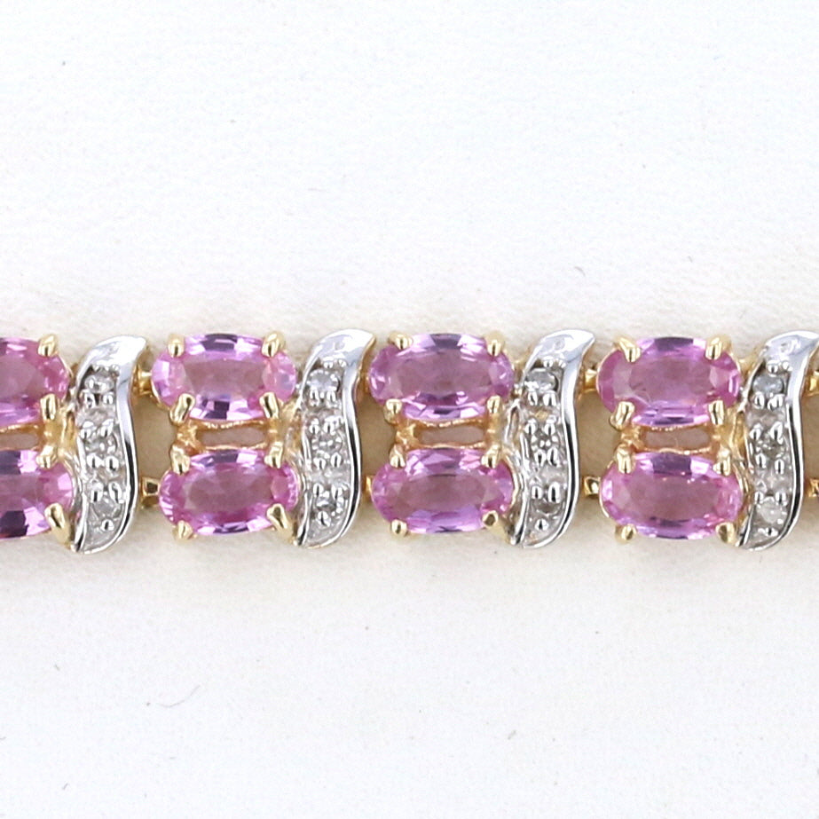Pink Sapphire Diamond Bracelet 7"