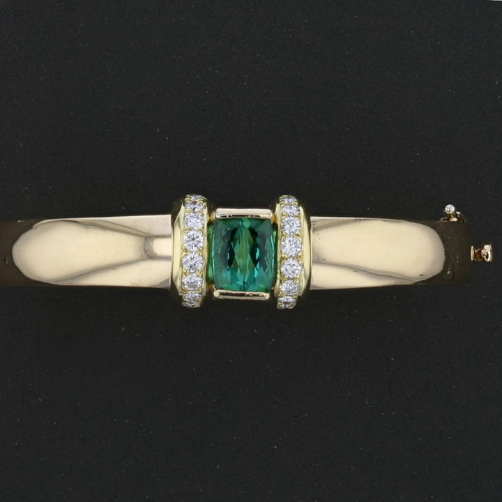 Chrysoprase Diamond Bangle
