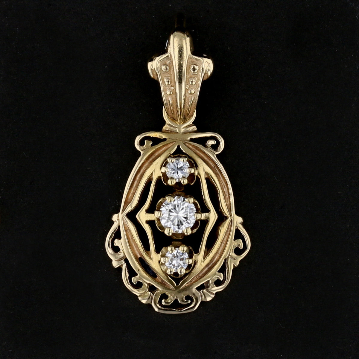 Vintage Diamond Filigree Pendant