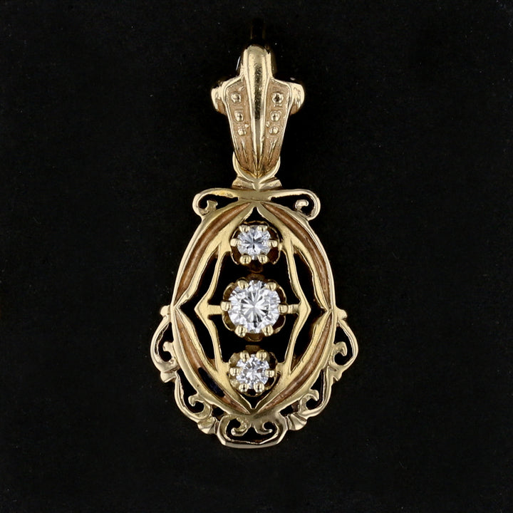 Vintage Diamond Filigree Pendant