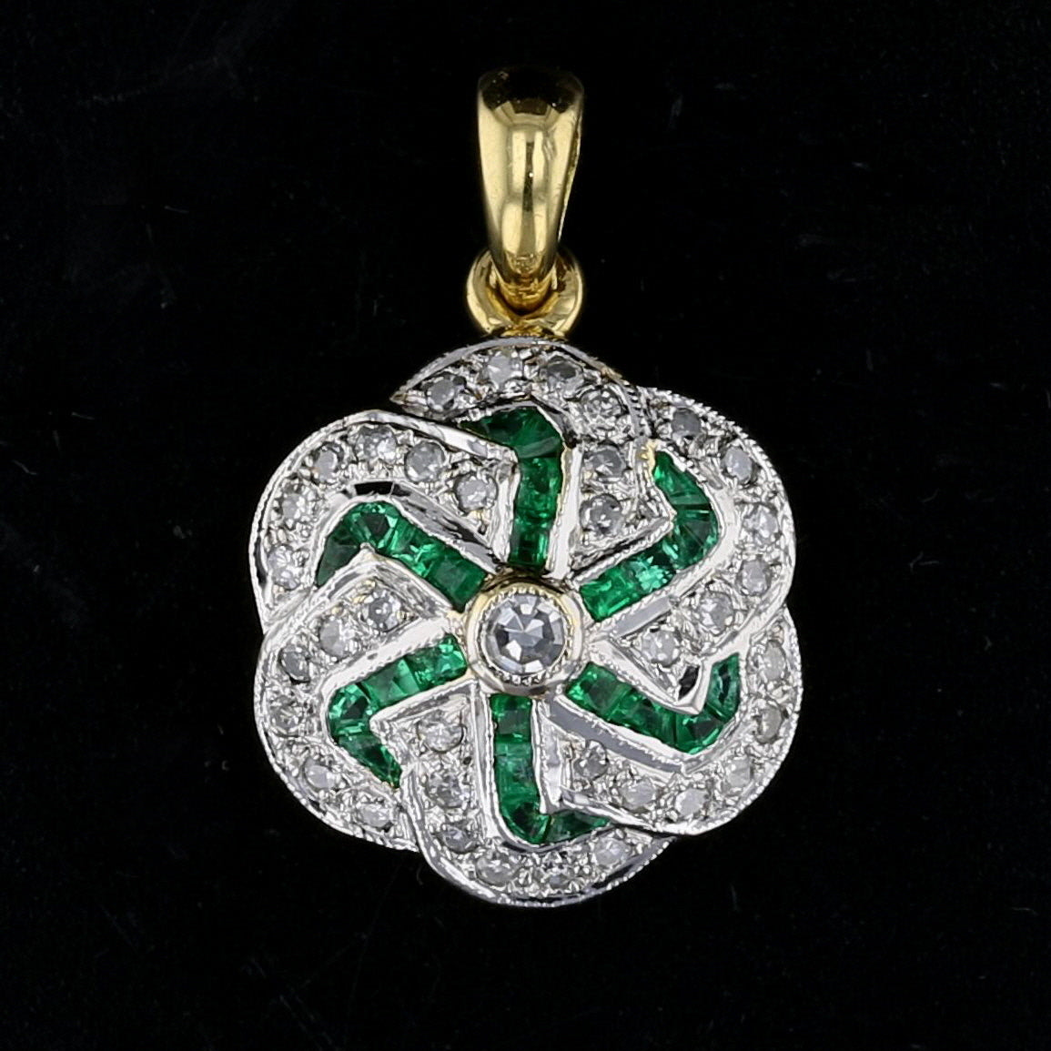 Emerald Diamond Pendant