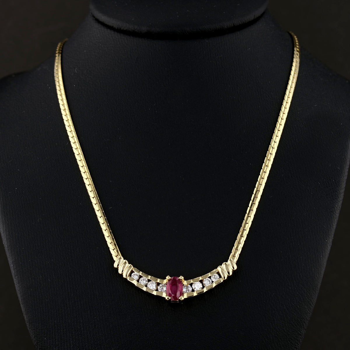 18" Ruby Diamond Necklace