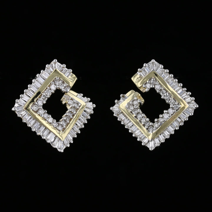 Vintage Diamond Geometric Earrings