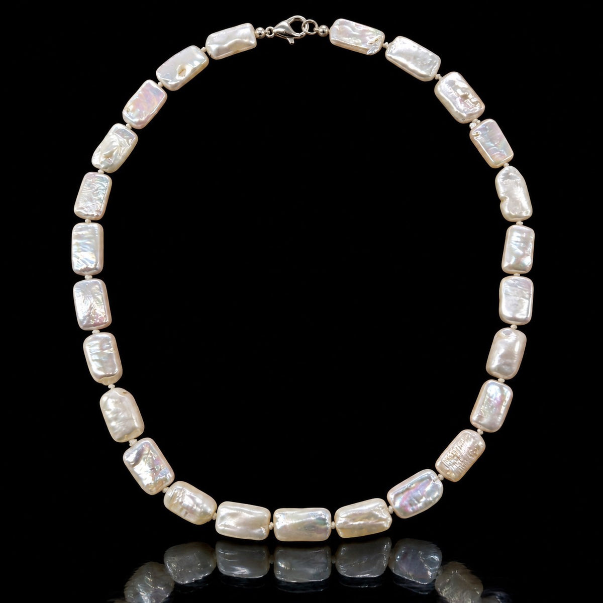 Vintage Baroque Box Pearl Necklace, 18 Inch, Hand-Knotted 893998 — main view