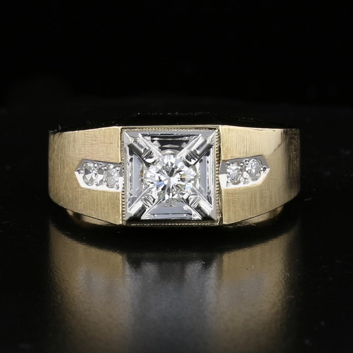 Men's Satin Finish Diamond Ring