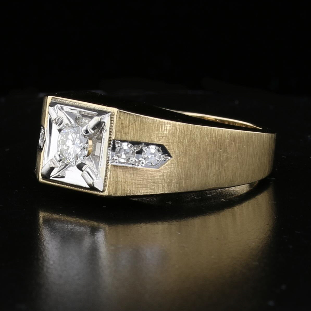 Men's Satin Finish Diamond Ring