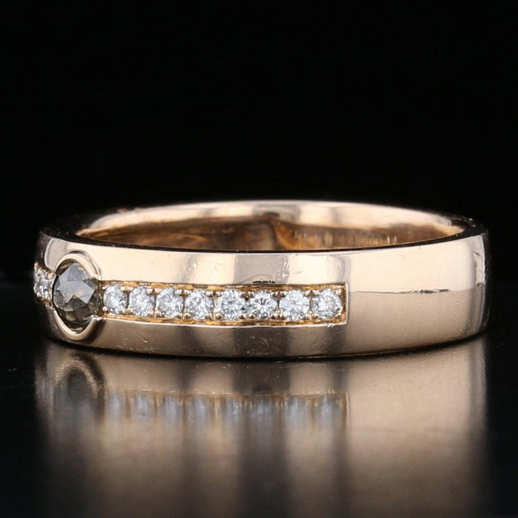 Vintage Chocolate and White Diamond Ring