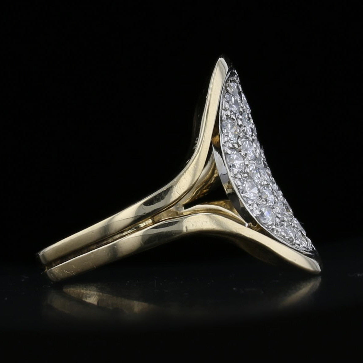 Vintage Oval Gold Diamond Cluster Ring