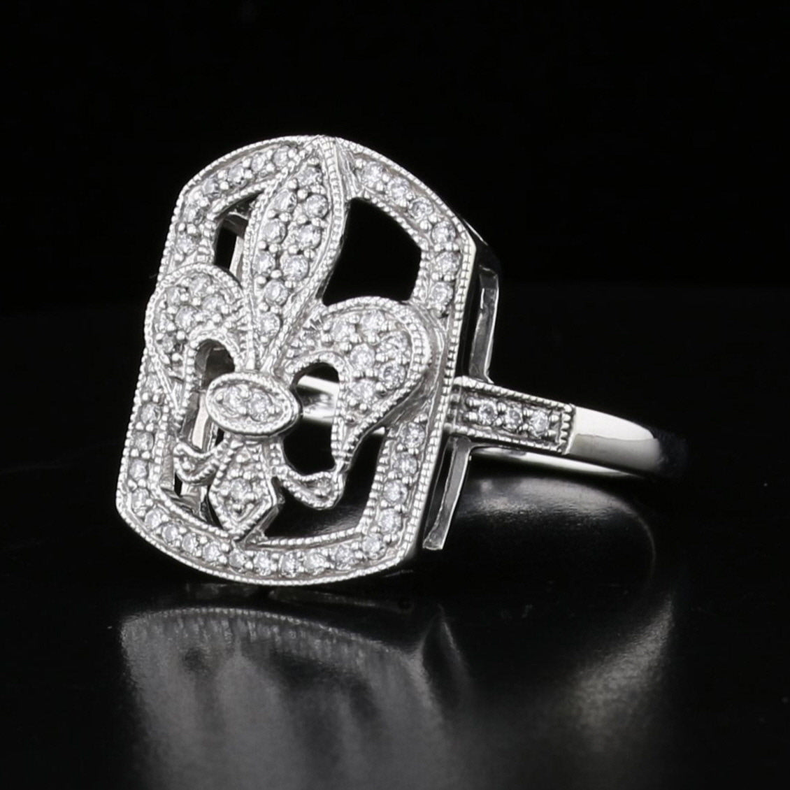 Fleur De Lis Diamond Ring