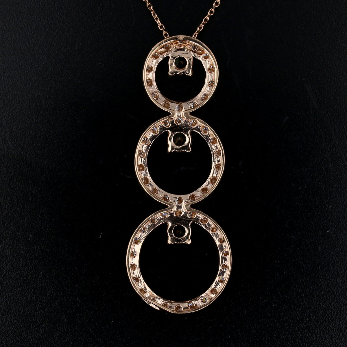 Alexandrite & Diamond Triple Halo Necklace