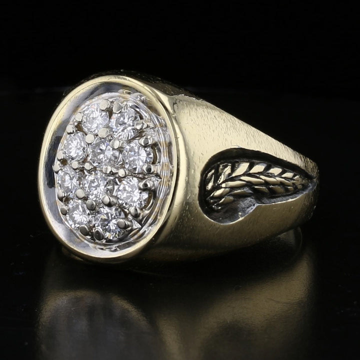 Vintage 14K Gold Diamond Cluster Ring 1.4ct