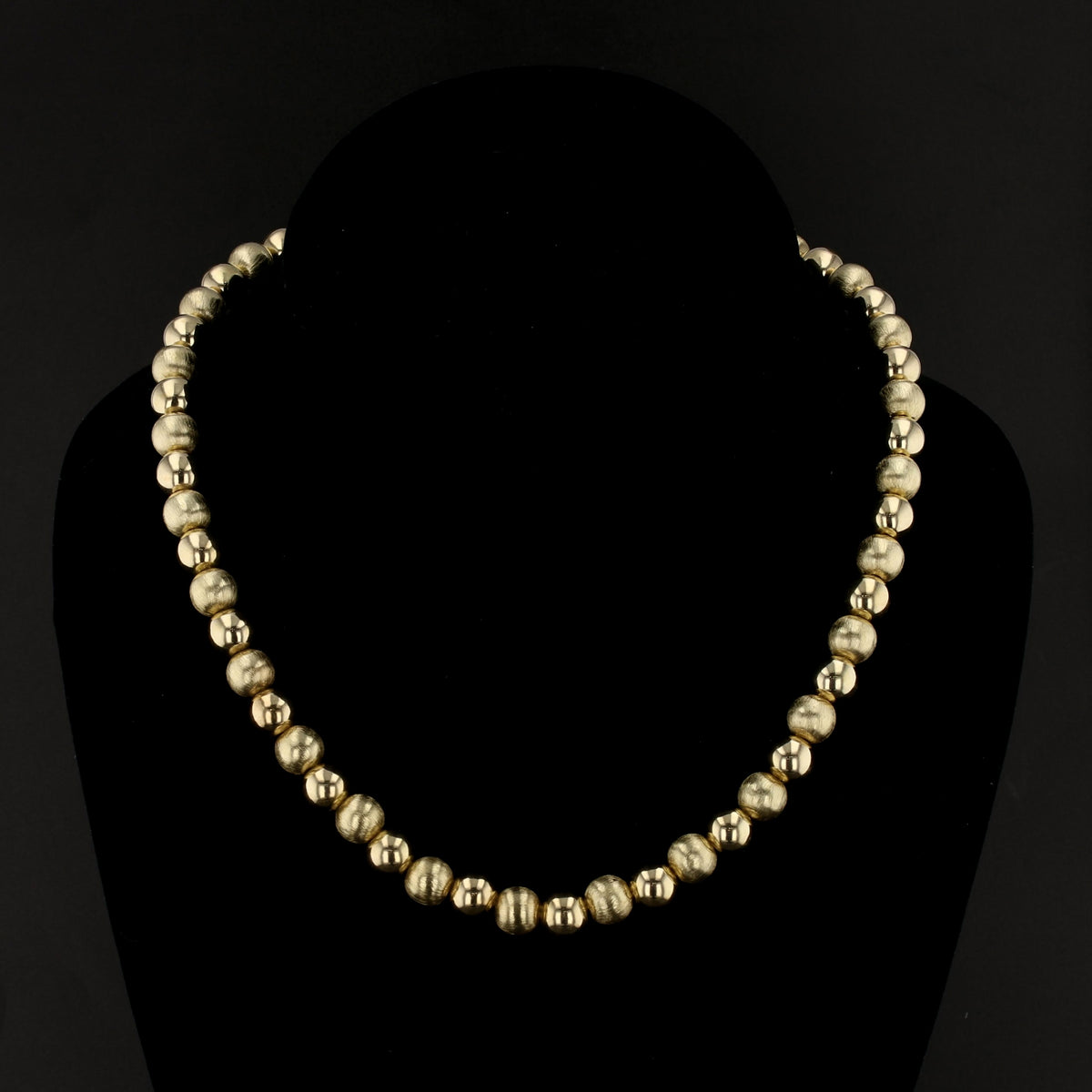 Yellow Gold Beaded Necklace