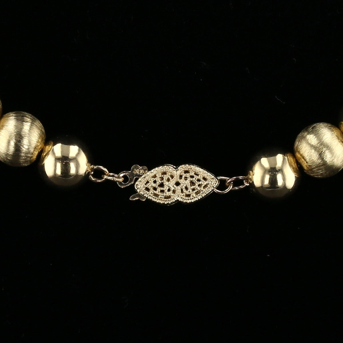 Yellow Gold Beaded Necklace