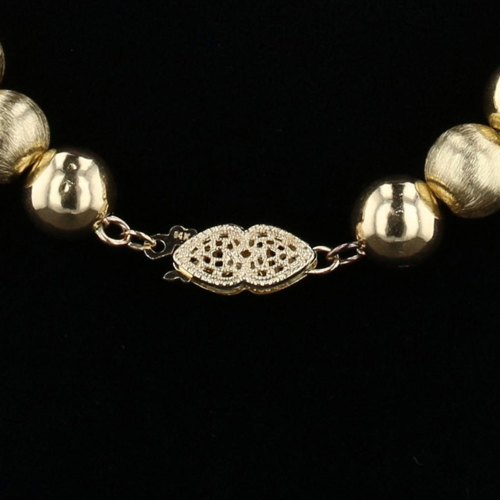 Yellow Gold Beaded Necklace
