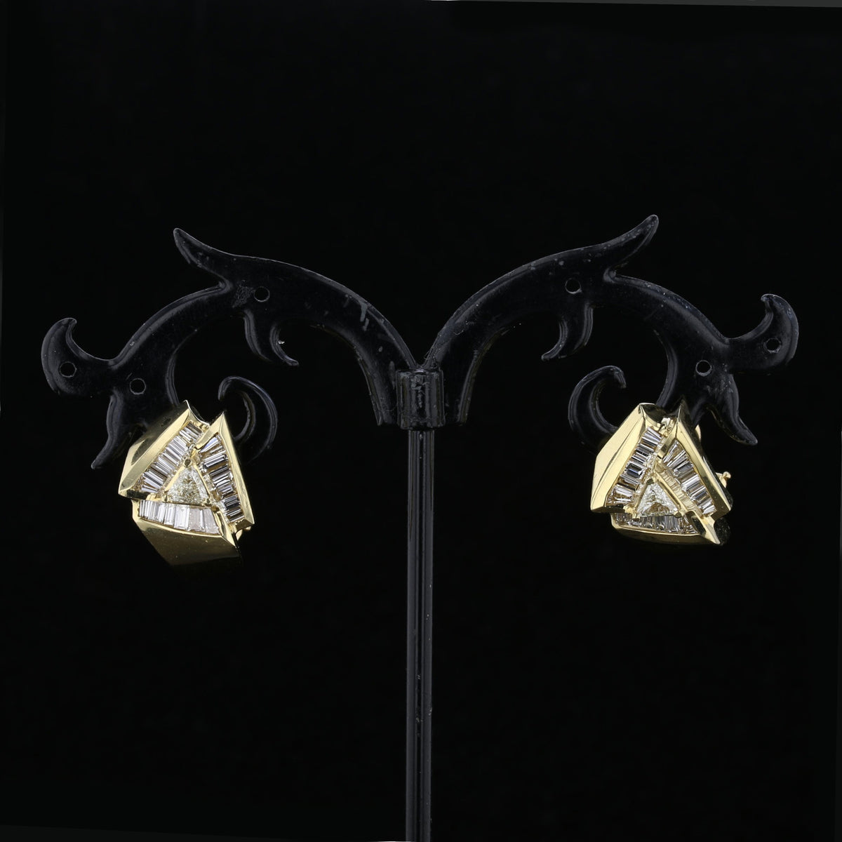 Diamond Trillion Earrings