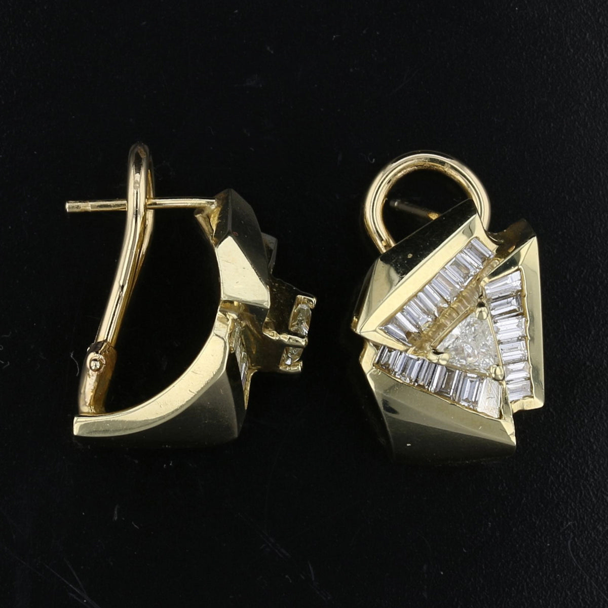 Diamond Trillion Earrings