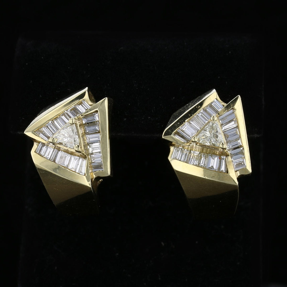 Diamond Trillion Earrings