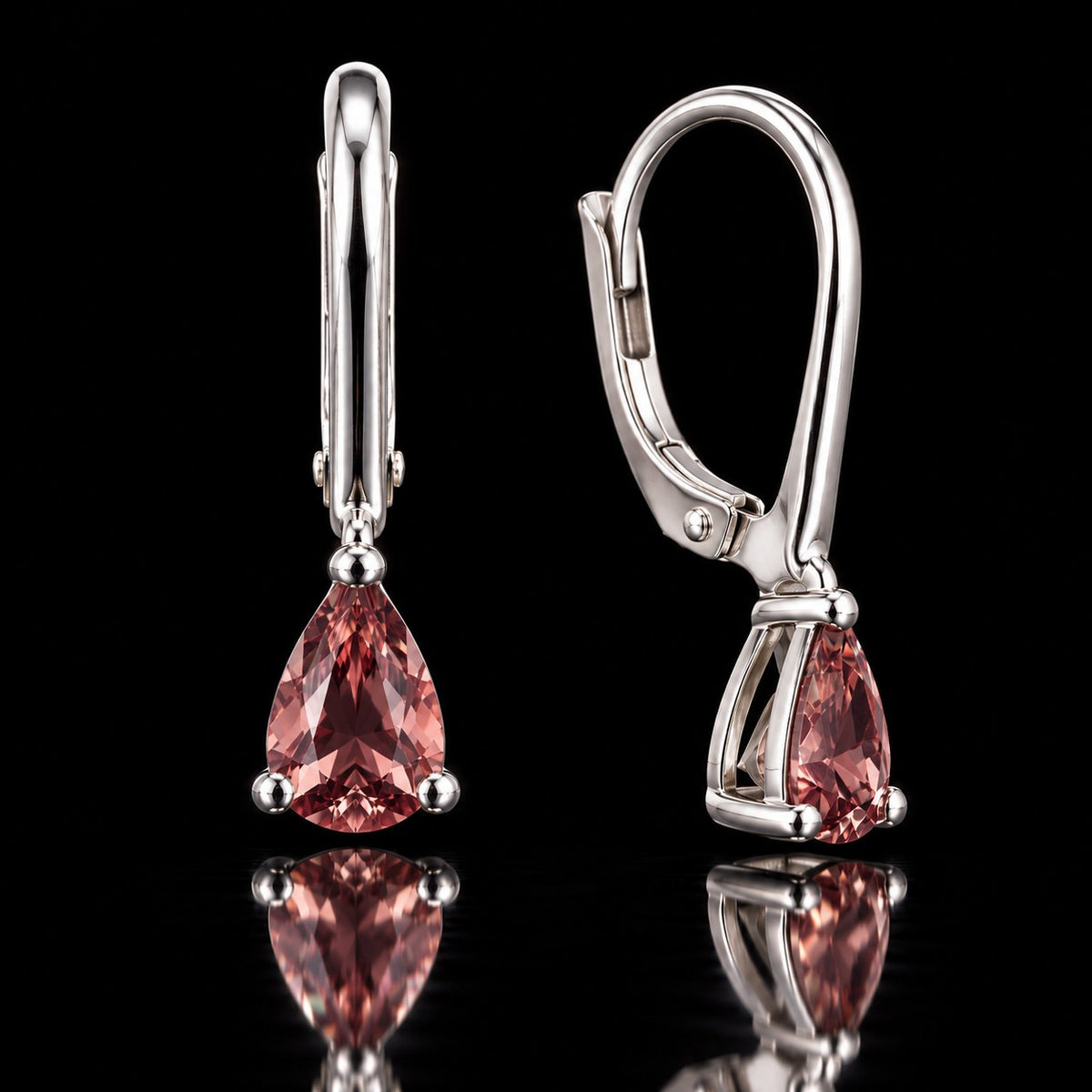 VooDooStone teardrop lever-back earrings in sterling silver, first color view. Item 894768.