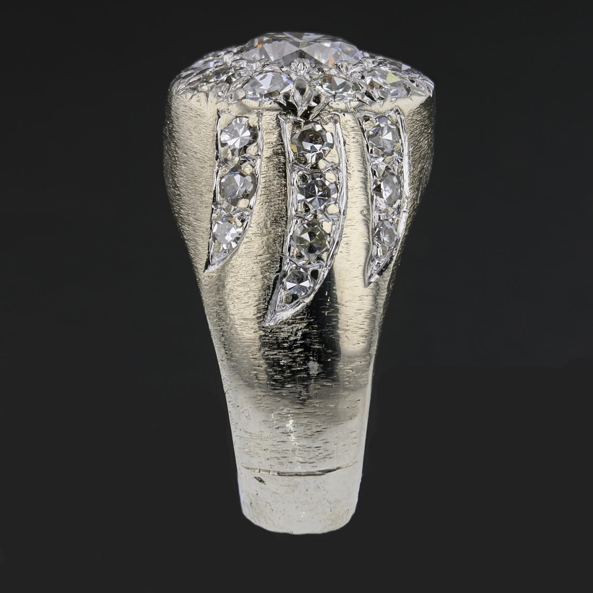 14K White Gold Diamond Ring .98ct Center Stone