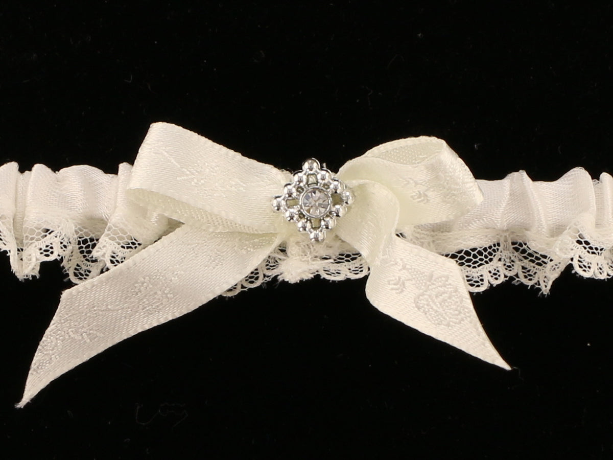 Elegant White Guipure Crochet Lace Garter | Handmade