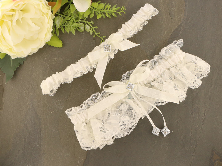 Elegant White Guipure Crochet Lace Garter | Handmade