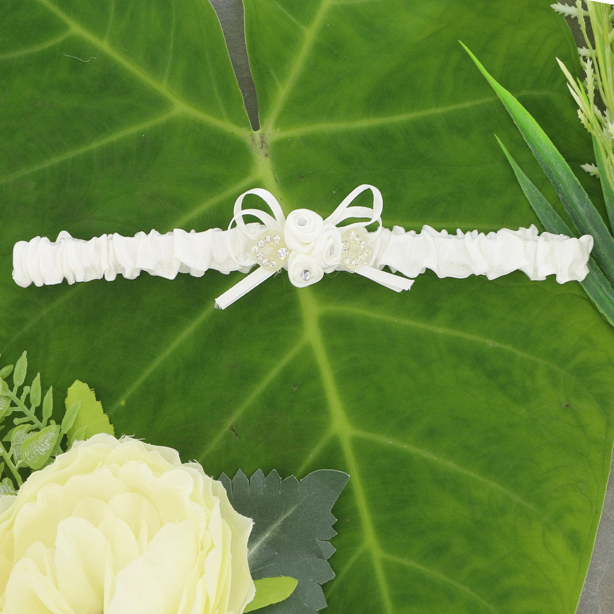 Elevate Your Special Day with our Stunning Embroidered Tulle Lace Bridal Garter