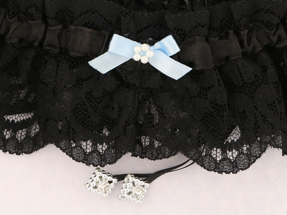 Luxurious Black Lace Bridal Garter & Toss Set