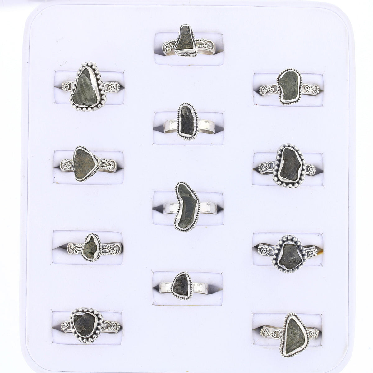 Moldavite Rings set in Sterling #1