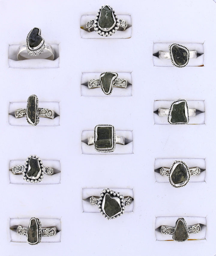 Moldavite Rings set in Sterling #6